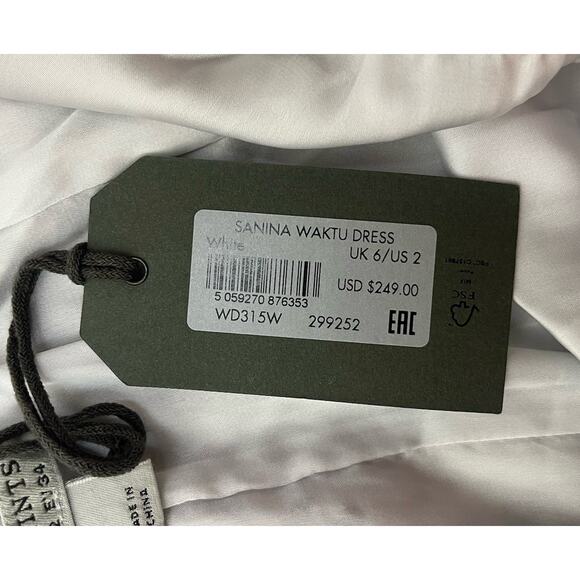 AllSaints Sanina Waktu Long Sleeve Mini Dress V-Neck Animal Print Size 2 NEW - Picture 10 of 11